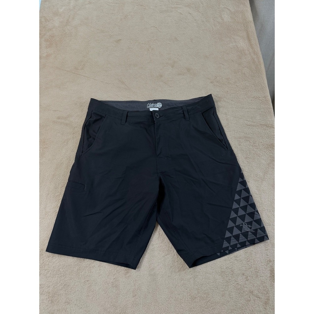 Dahui Hybrid Collection Board Shorts Mens Size 34 Black Geometric Walk EUC